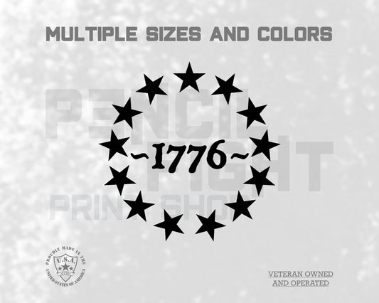 1776 Circle of Stars Vinyl Decal