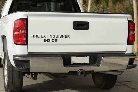 Fire Extinguisher Inside Commercial US DOT Vinyl Vehicle Decal Sticker