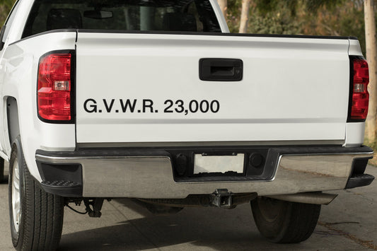 GVWR Gross Vehicle Weight Rating Custom Commercial US DOT Vinyl Vehicle Decal Sticker