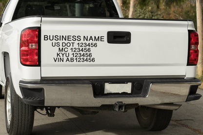 5 Line Custom Commercial US DOT Vinyl Vehicle Decal Sticker