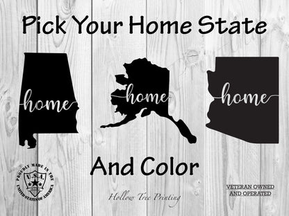 Home State Vinyl Decal Sticker