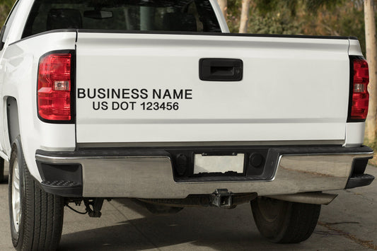 2 Line Custom Commercial US DOT Vinyl Vehicle Decal