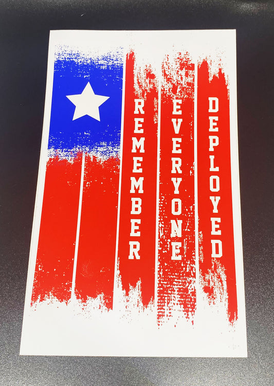 Remember Everyone Deployed R.E.D. Vertical Flag Sticker Decal