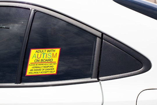 Adult with Autism on Board Sticker Decal